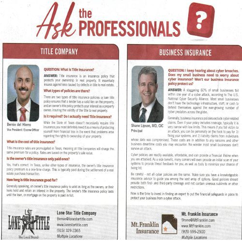 Ask the professionals